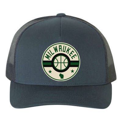 Milwaukee Basketball Stars And Stripes Wisconsin Map Yupoong Adult 5-Panel Trucker Hat