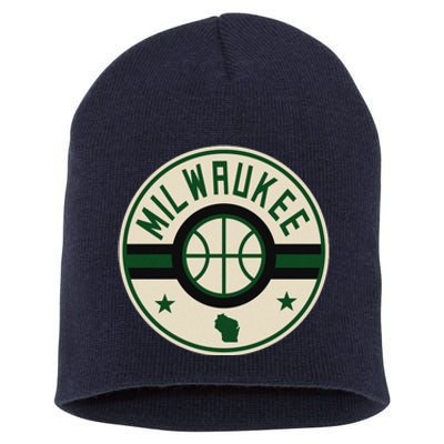 Milwaukee Basketball Stars And Stripes Wisconsin Map Short Acrylic Beanie