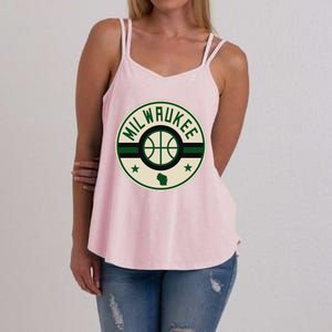 Milwaukee Basketball Stars And Stripes Wisconsin Map Women's Strappy Tank