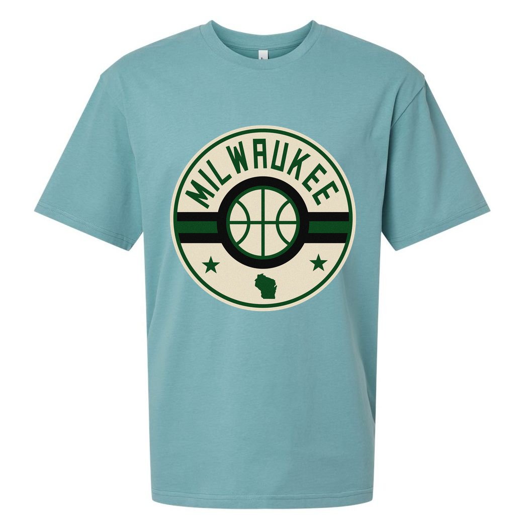 Milwaukee Basketball Stars And Stripes Wisconsin Map Sueded Cloud Jersey T-Shirt