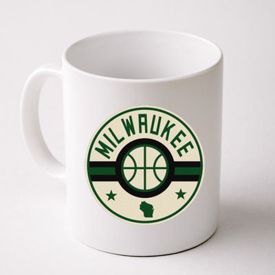 Milwaukee Basketball Stars And Stripes Wisconsin Map Coffee Mug