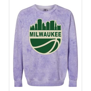 Milwaukee Basketball Wisconsin Cityscape Colorblast Crewneck Sweatshirt