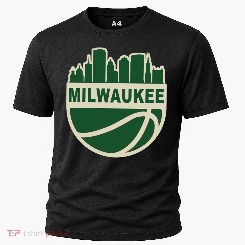 Milwaukee Basketball Wisconsin Cityscape Cooling Performance Crew T-Shirt