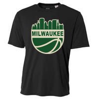 Milwaukee Basketball Wisconsin Cityscape Cooling Performance Crew T-Shirt