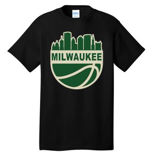 Milwaukee Basketball Wisconsin Cityscape Tall T-Shirt