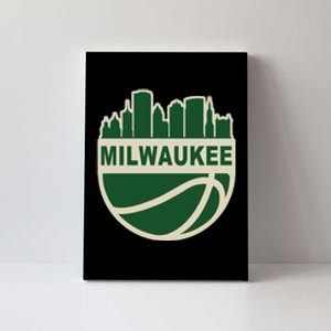 Milwaukee Basketball Wisconsin Cityscape Canvas