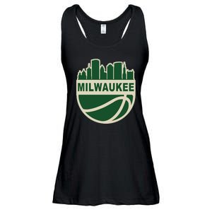 Milwaukee Basketball Wisconsin Cityscape Ladies Essential Flowy Tank