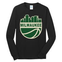 Milwaukee Basketball Wisconsin Cityscape Tall Long Sleeve T-Shirt