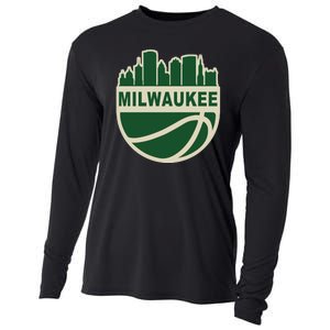 Milwaukee Basketball Wisconsin Cityscape Cooling Performance Long Sleeve Crew