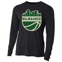 Milwaukee Basketball Wisconsin Cityscape Cooling Performance Long Sleeve Crew