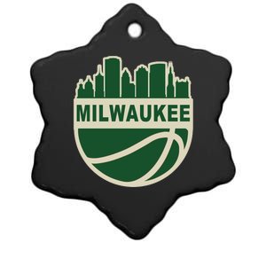 Milwaukee Basketball Wisconsin Cityscape Ceramic Star Ornament