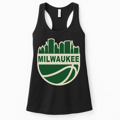 Milwaukee Basketball Wisconsin Cityscape Womens Tank Top