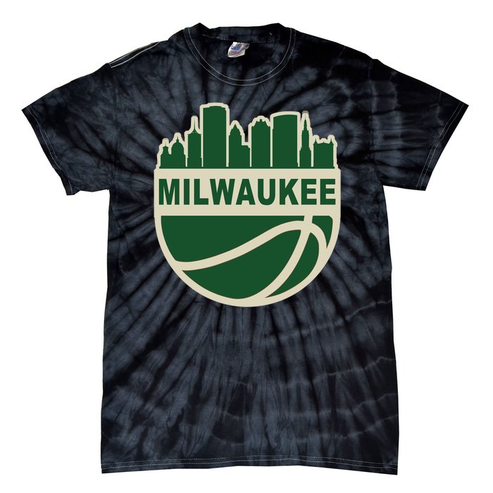 Milwaukee Basketball Wisconsin Cityscape Tie-Dye T-Shirt