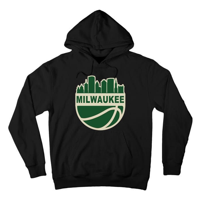 Milwaukee Basketball Wisconsin Cityscape Tall Hoodie