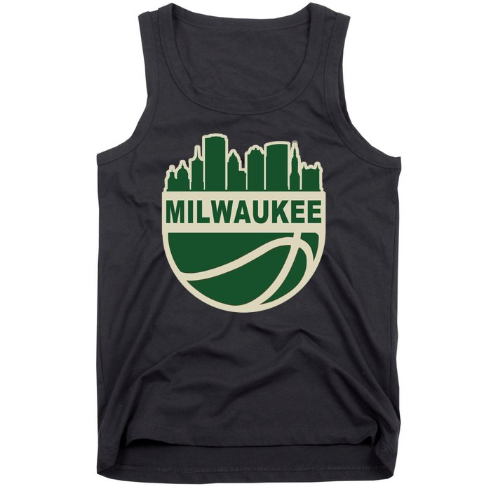 Milwaukee Basketball Wisconsin Cityscape Tank Top