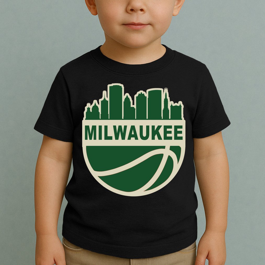 Milwaukee Basketball Wisconsin Cityscape Toddler T-Shirt