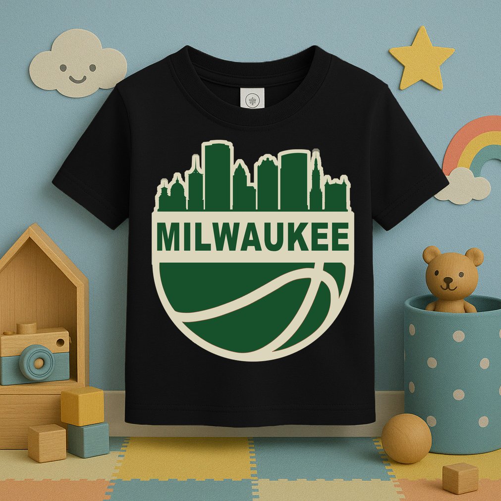 Milwaukee Basketball Wisconsin Cityscape Toddler T-Shirt