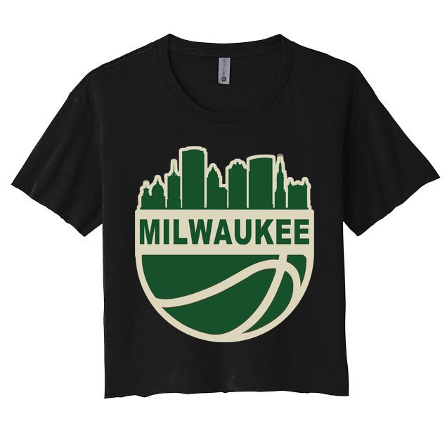 Milwaukee Basketball Wisconsin Cityscape Crop Top