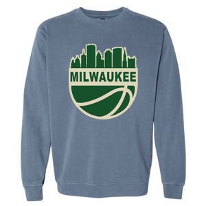 Milwaukee Basketball Wisconsin Cityscape Garment-Dyed Sweatshirt