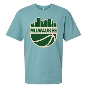 Milwaukee Basketball Wisconsin Cityscape Sueded Cloud Jersey T-Shirt