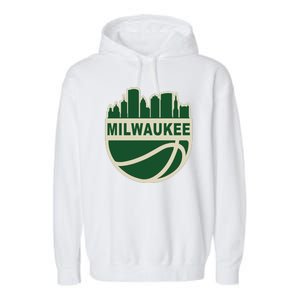 Milwaukee Basketball Wisconsin Cityscape Garment-Dyed Fleece Hoodie