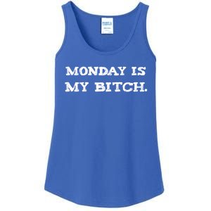 Monday Is My Bitch Funny Workout Inspiration Hustle Hard Meaningful Gift Ladies Essential Tank