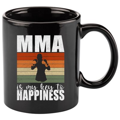 Mma Is My Key To Happiness Mixed Martial Arts Meaningful Gift 11oz C Handle Ceramic Mug