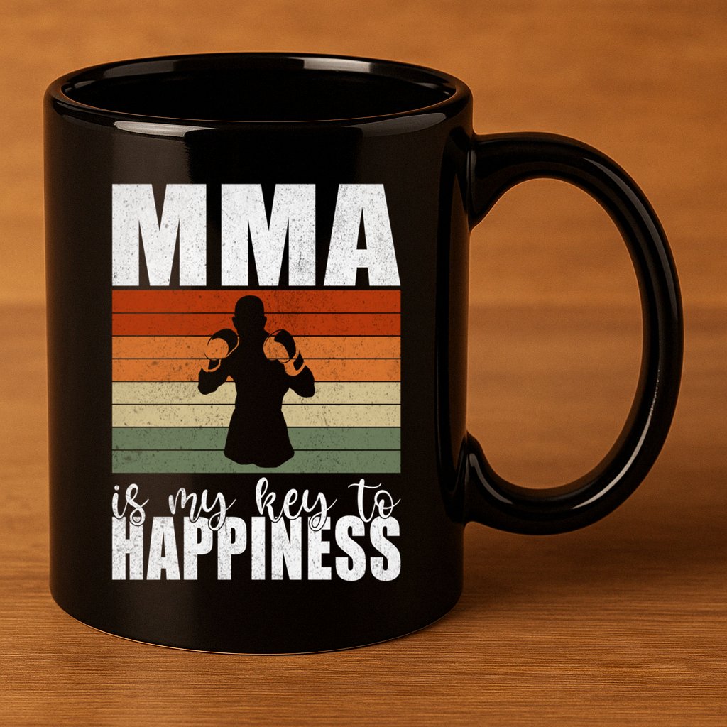Mma Is My Key To Happiness Mixed Martial Arts Meaningful Gift 11oz C Handle Ceramic Mug