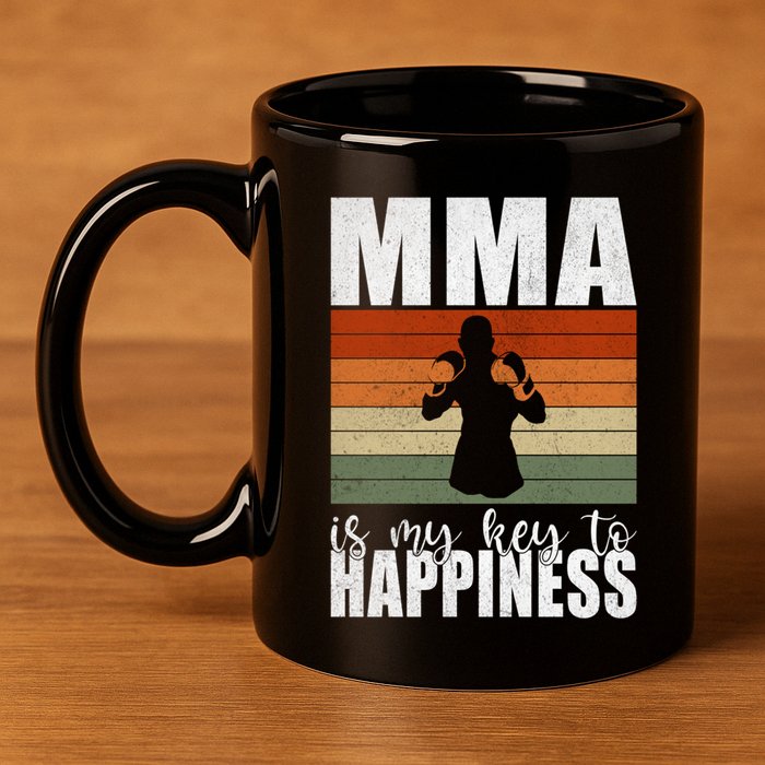 Mma Is My Key To Happiness Mixed Martial Arts Meaningful Gift 11oz C Handle Ceramic Mug