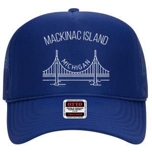 Mackinac Island Michigan High Crown Mesh Back Trucker Hat