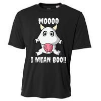 Mooo I Mean Boo Funny Cow Costume Halloween Cooling Performance Crew T-Shirt