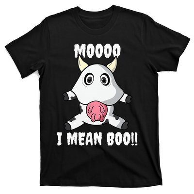 Mooo I Mean Boo Funny Cow Costume Halloween T-Shirt