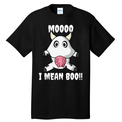 Mooo I Mean Boo Funny Cow Costume Halloween Tall T-Shirt