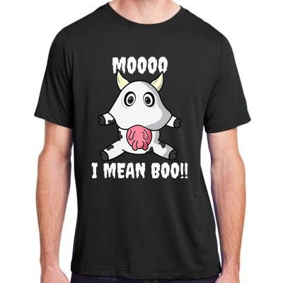 Mooo I Mean Boo Funny Cow Costume Halloween Adult ChromaSoft Performance T-Shirt