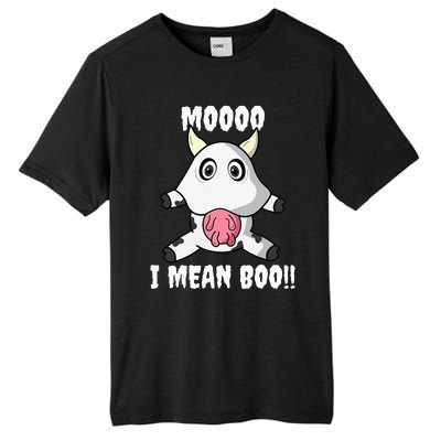 Mooo I Mean Boo Funny Cow Costume Halloween Tall Fusion ChromaSoft Performance T-Shirt