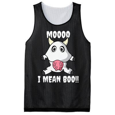 Mooo I Mean Boo Funny Cow Costume Halloween Mesh Reversible Basketball Jersey Tank