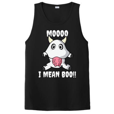 Mooo I Mean Boo Funny Cow Costume Halloween PosiCharge Competitor Tank