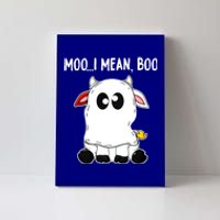 Moo I Mean Boo Cow Ghost Halloween Funny Gift Canvas