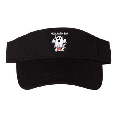 Moo I Mean Boo Ghost Cow Funny Halloween Valucap Bio-Washed Visor