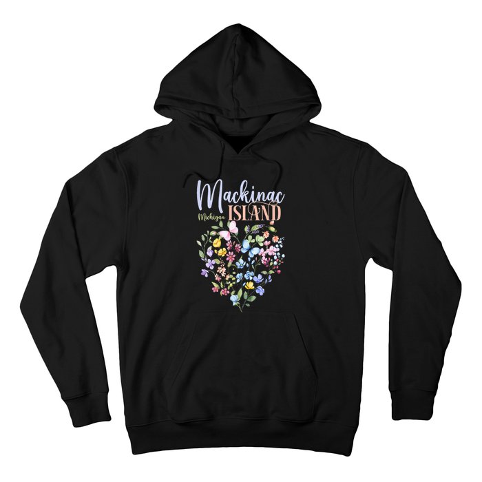 Mackinac Island Michigan Wildflowers Heart I Love Michigan Hoodie