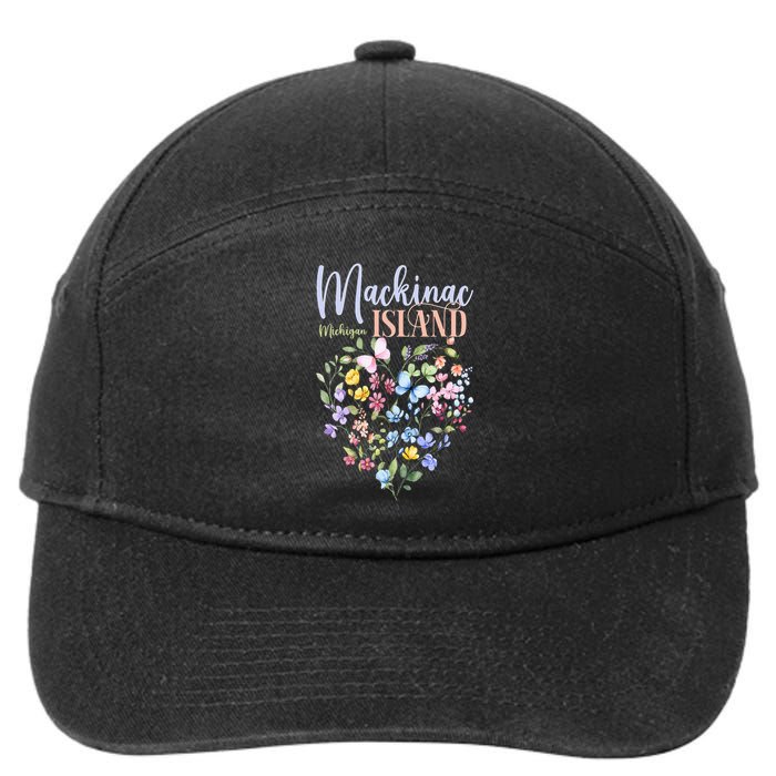 Mackinac Island Michigan Wildflowers Heart I Love Michigan 7-Panel Snapback Hat