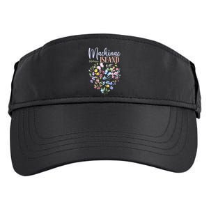 Mackinac Island Michigan Wildflowers Heart I Love Michigan Adult Drive Performance Visor