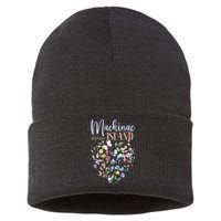 Mackinac Island Michigan Wildflowers Heart I Love Michigan Sustainable Knit Beanie