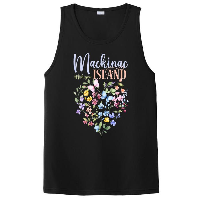 Mackinac Island Michigan Wildflowers Heart I Love Michigan PosiCharge Competitor Tank