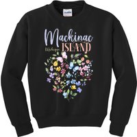 Mackinac Island Michigan Wildflowers Heart I Love Michigan Kids Sweatshirt