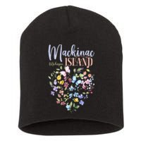 Mackinac Island Michigan Wildflowers Heart I Love Michigan Short Acrylic Beanie