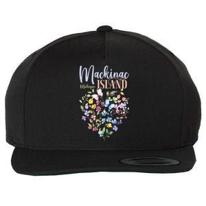 Mackinac Island Michigan Wildflowers Heart I Love Michigan Wool Snapback Cap