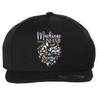 Mackinac Island Michigan Wildflowers Heart I Love Michigan Wool Snapback Cap