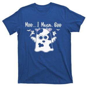 Moo I Mean Boo Funny Cow Halloween Gift T-Shirt