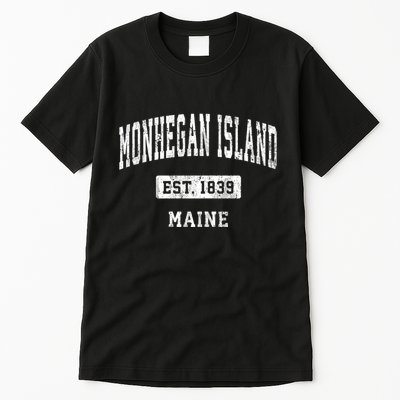 Monhegan Island Maine Me Vintage Sports Established Tall T-Shirt